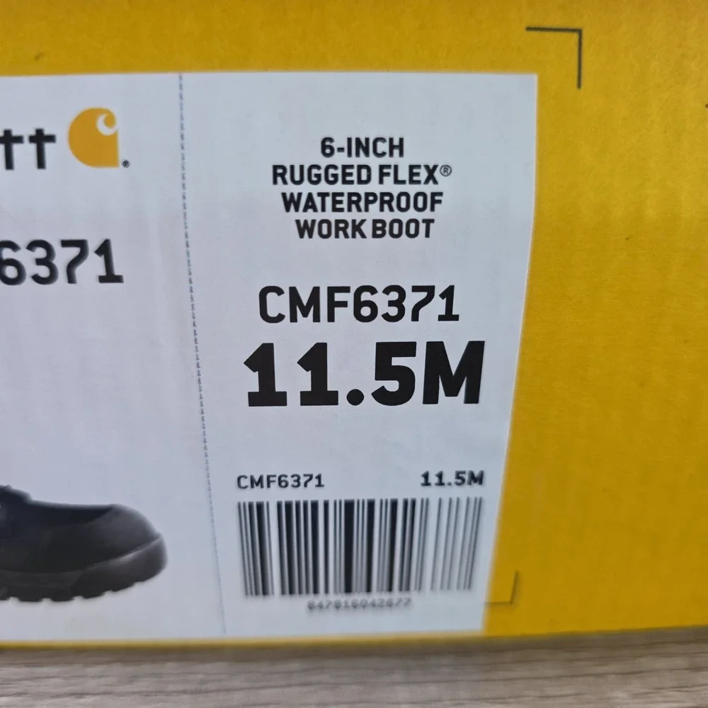 Carhartt Rugged Flex 6-Inch Waterproof Composite Toe Boots Black CMF6371 11.5